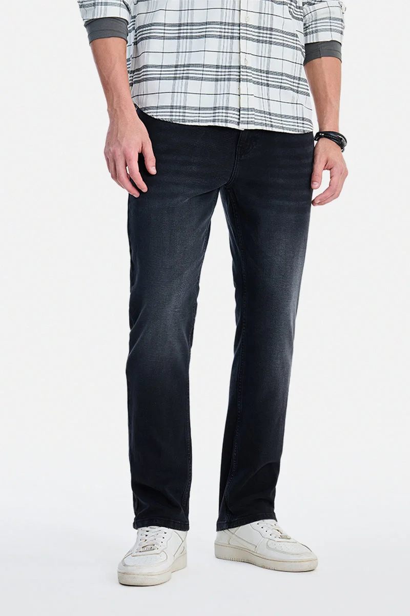 سنيتش Black Solid Slim Fit Casual Jeans