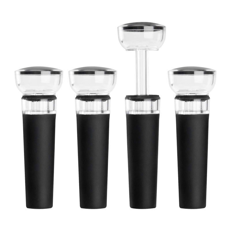 mafiti Set of 4 Wine Stoppers Wine Bottle Stopper with Builtin Vacuum Wine Saver Pump Foodsafe Silicone Caps Keep Wine Fresh Up to a Week