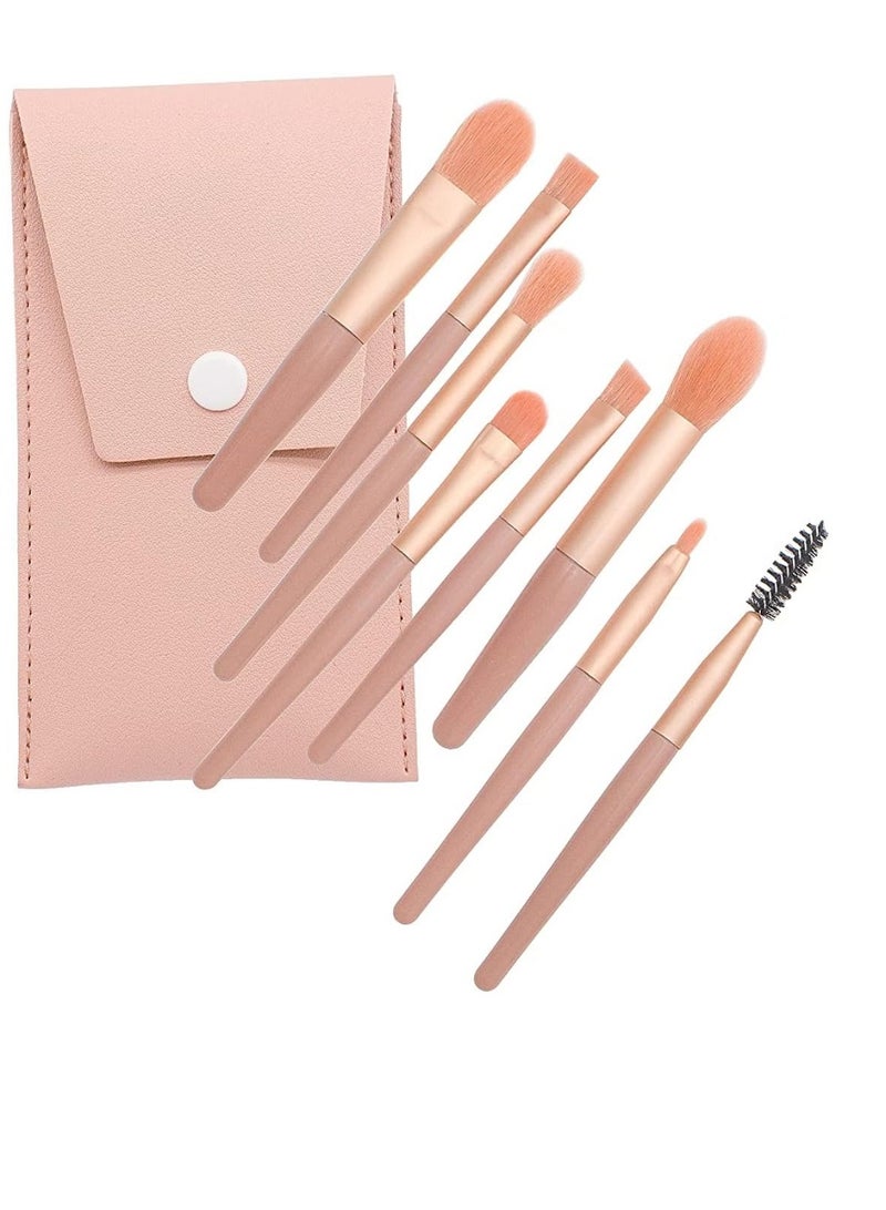 URBANMAC Makeup Brush Set 8PCS Mini With Storage (Dark_peach) - Image 1