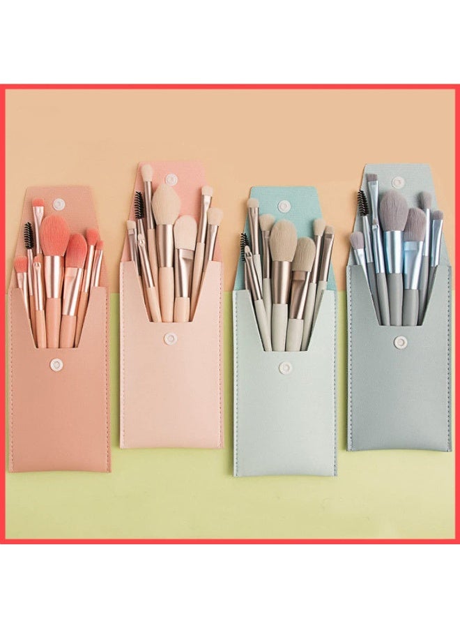 URBANMAC Makeup Brush Set 8PCS Mini With Storage (Dark_peach) - Image 4
