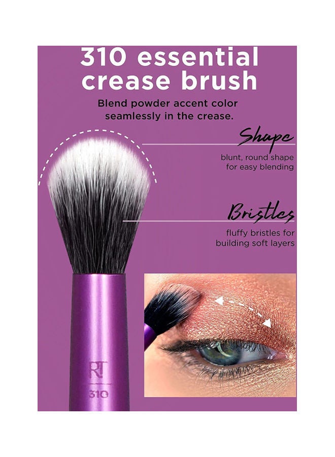 REAL TECHNIQUES Eyeshadow Brush Set, Makeup with Gel Eyeliner Flat Eye and Eyelash Brushes, Purple with Miracle Complexion Beauty Sponge Makeup Blender with Case Multicolour - Image 5