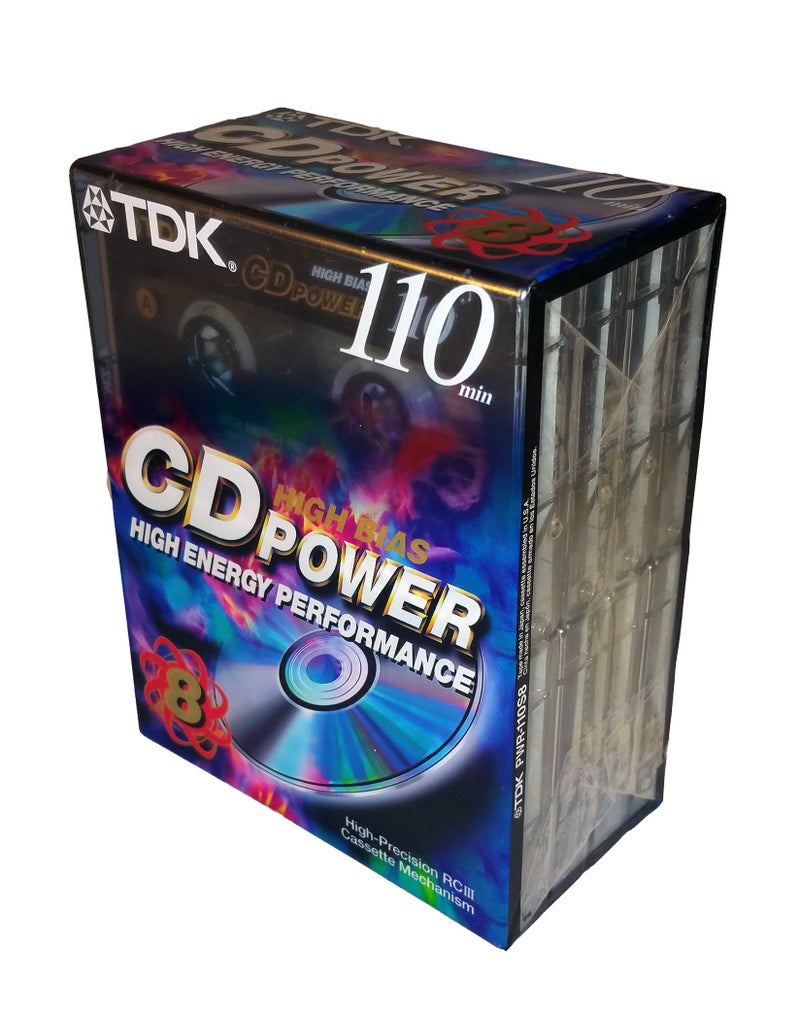 أشرطة كاسيت صوتية فارغة TDK CD Power 110 عالية التحيز عالية الأداء 8 عبوات