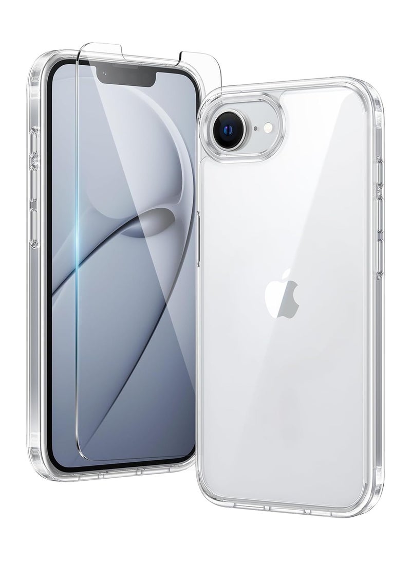 Aookay [1+2] for iPhone 16E Clear Case with Sreen Protector(2pcs), Anti Yellowing Airbag Shockproof [Mil- Grade Protection] Scratch-Resistant Cases Rugged Slim Transparent Cell Phone Cover (Clear) - Image 1