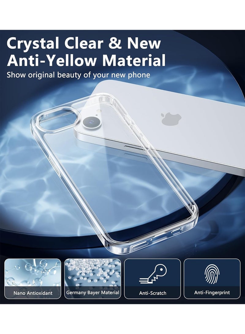 Aookay [1+2] for iPhone 16E Clear Case with Sreen Protector(2pcs), Anti Yellowing Airbag Shockproof [Mil- Grade Protection] Scratch-Resistant Cases Rugged Slim Transparent Cell Phone Cover (Clear) - Image 3
