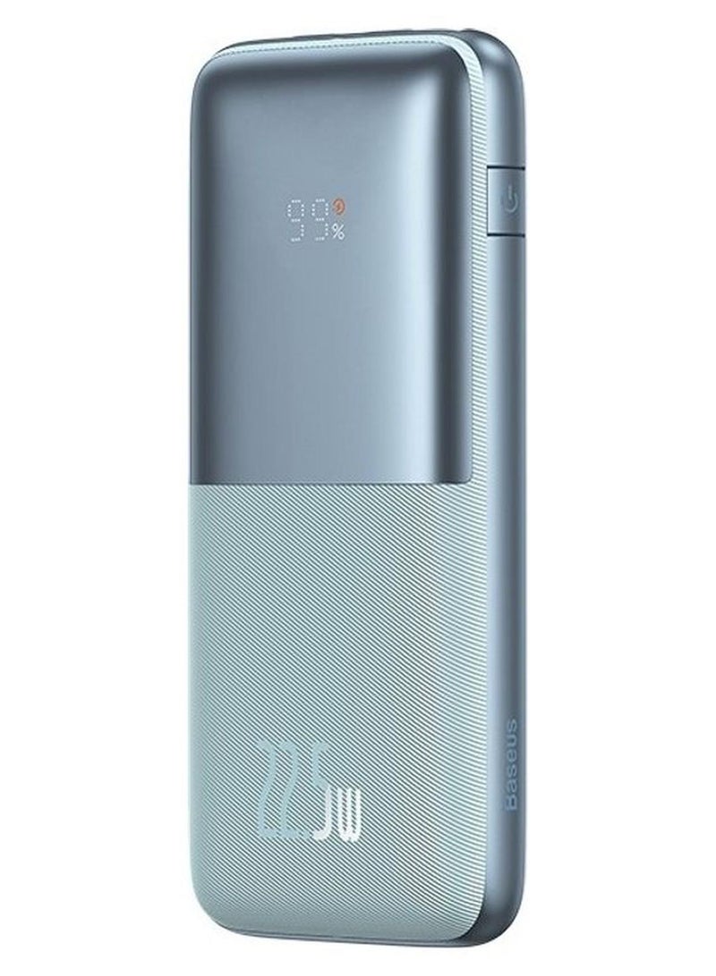 بيسوس "باور بنك محمول وبمنفذ USB C وبشاشة رقمية (سعة 10000 مللي أمبير في الساعة وبمنفذ USB C فردي ومنفذين USB A لقدرة شحن تصل إلى 22.5 وات لهاتف آيفون وأندرويد وسماعات آيربودز وجهاز آي باد والمزيد) 10000.0 mAh لون أزرق" 10000 mAh لون أزرق - Image 1