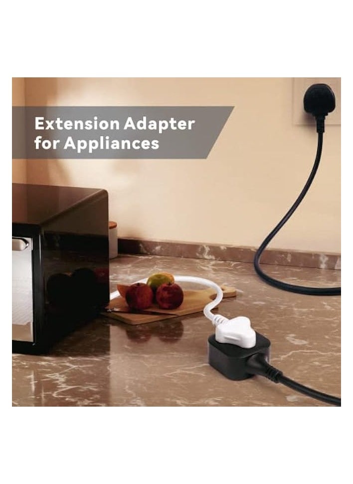 erorex Extension Lead,1 Way Extension Cord 5M with UK 3 Pin Plug Power Strip,Tough and Fireproof Single Extension Socket for Home&Office(Black) (5M)  - Image 3