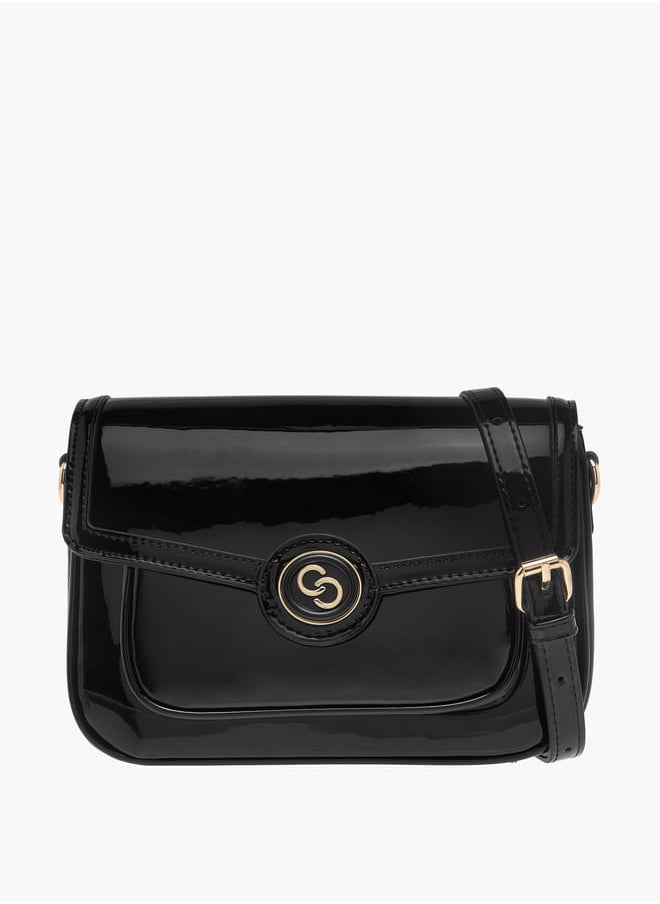 Celeste Women's Solid Crossbody Bag With Detachable Strap And Flap Closure  - Image 1
