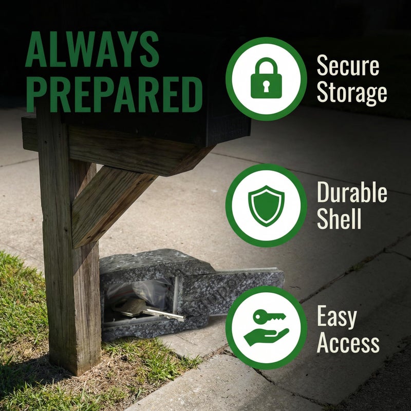 Aytupotin Spare Key Hider Rock - Hide a Key Outside in a Real-Looking Stone, Key Hiders Outside for Outdoor Garden or Yard (Gray) - Image 3