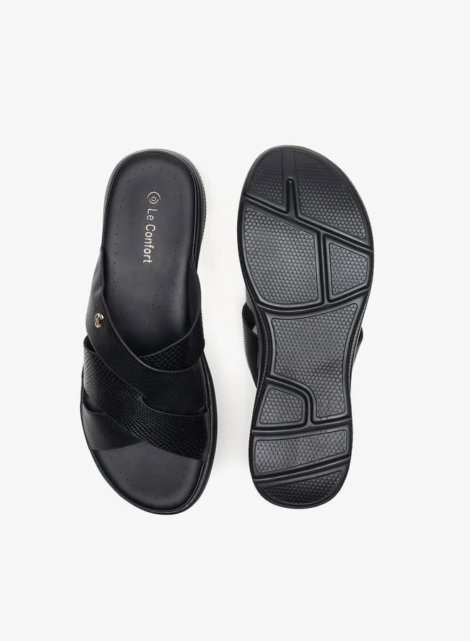 Le Confort Textured Slip-On Comfort Slide Comfort Sandals