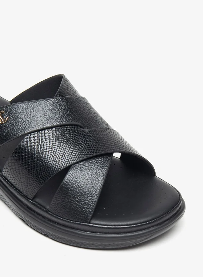 Le Confort Textured Slip-On Comfort Slide Comfort Sandals
