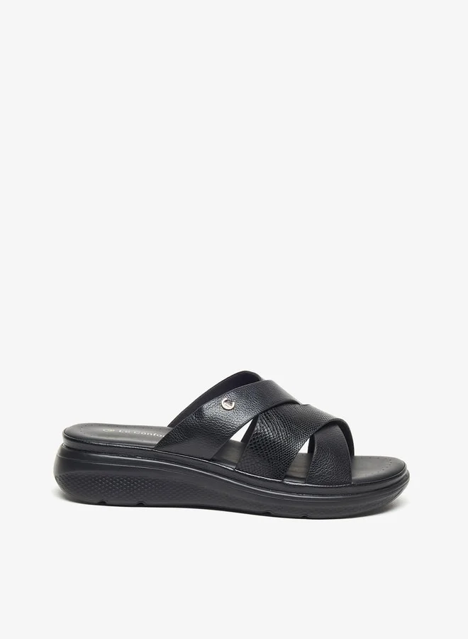 Le Confort Textured Slip-On Comfort Slide Comfort Sandals