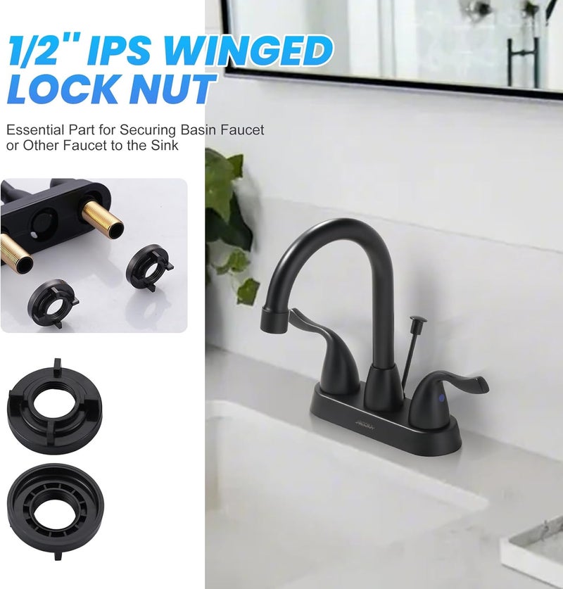 Arcora Mounting Lock Nut for Basin Faucet: 1/2" IPS Durable Easy Installtion Winged Locknuts Replacement Parts, Mounting Accessories for Bathroom Kitchen Faucet 8PCS - Image 2