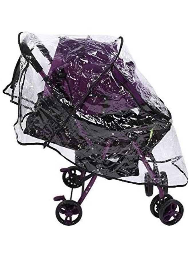 Fdit Clear Baby Stroller Rain Cover PVC Universal Ventilation Windproof Dust Weather Umbrella Pram Cover Accessory - Image 1