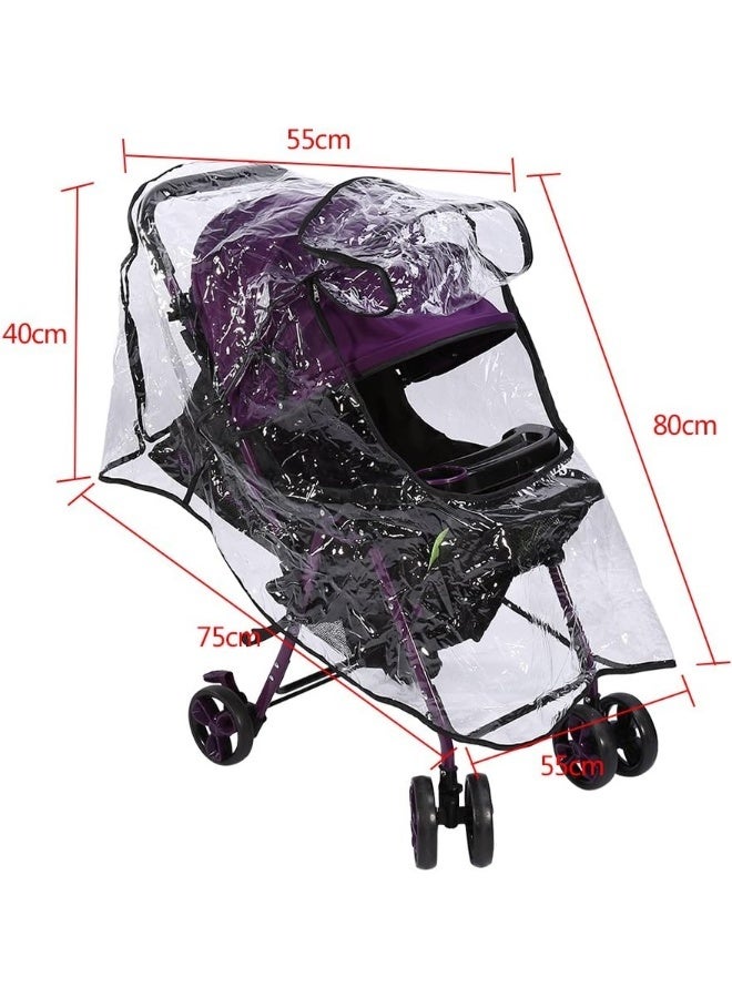 Fdit Clear Baby Stroller Rain Cover PVC Universal Ventilation Windproof Dust Weather Umbrella Pram Cover Accessory - Image 2