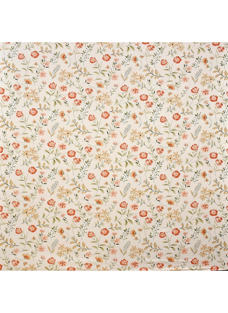 D IMPORTS D IMPORTS Presents Flat bedheets in Super Soft Summer Love Glace Cotton Fabrics and Beautiful Prints for Super Queen Size beds 90 100 Cream Flower  - Image 2