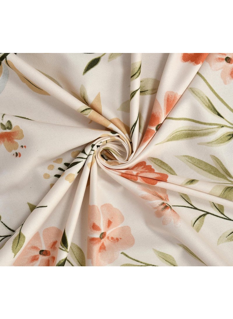 D IMPORTS D IMPORTS Presents Flat bedheets in Super Soft Summer Love Glace Cotton Fabrics and Beautiful Prints for Super Queen Size beds 90 100 Cream Flower  - Image 3