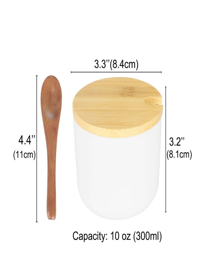 Bealuffe Salt Cellar Ceramic Container with Spoon Lid, Salt Holder Porcelain Jar Countertop Bowl for Salt Spice Sugar - Image 2