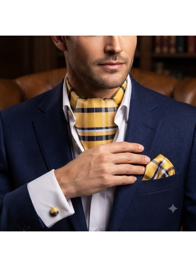Men's Set Consisting Of Three Pieces (tie - Handkerchief - Cufflinks) - Image 1