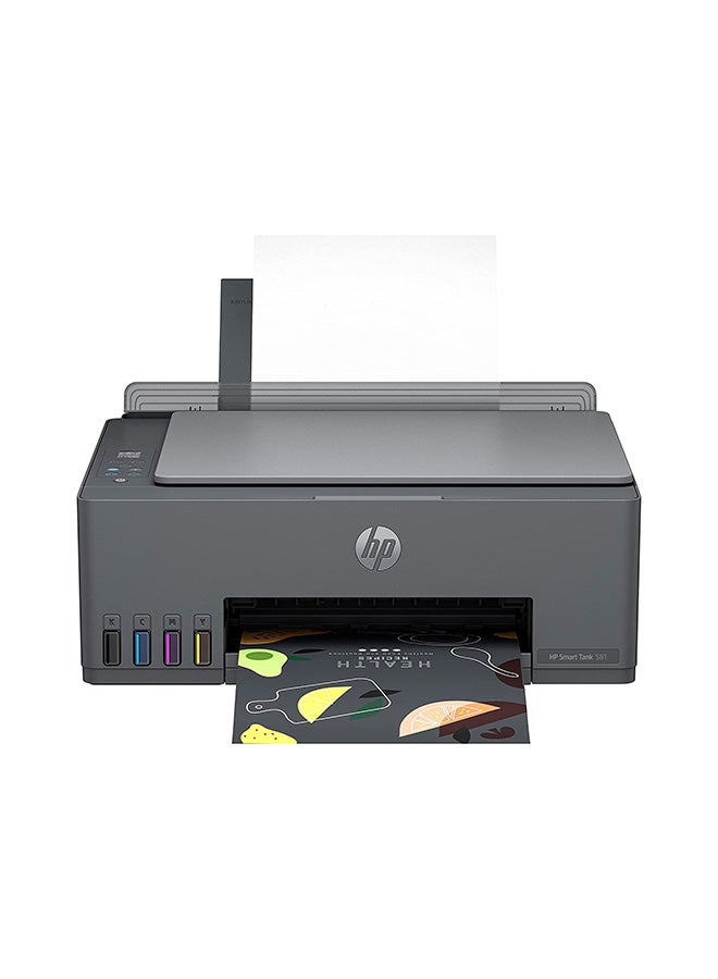 HP طابعة Smart Tank 581 اللاسلكية متعددة الإمكانات، مسح ضوئي ونسخ وطباعة حتى 6000 صفحة باللون الأسود أو 6000 صفحة ملونة - Image 4