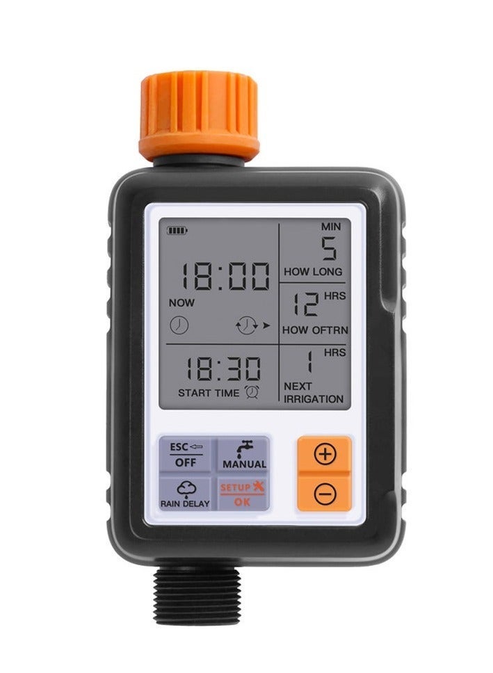Large LCD Automatic Water Timer for Garden Irrigation System, Waterproof Digital Sprinkler Timer with Manual & Auto Watering Modes, Outdoor Hose Faucet Irrigation Controller for Lawn Yard Plants - Image 1