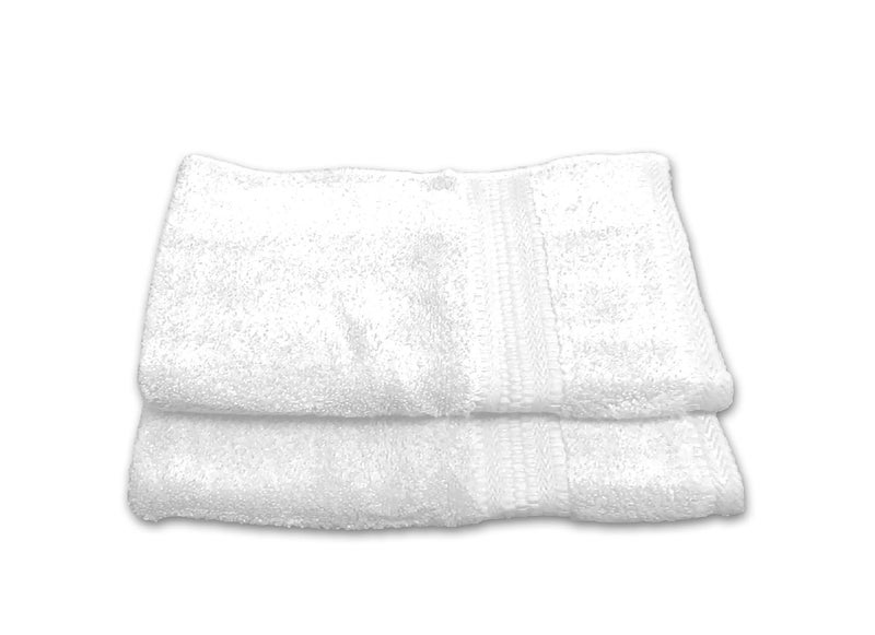 Bombay Dyeing Super Ultrx Zero Twist Bleached 2 Piece Cotton Hand Towel Set, 650 GSM - White