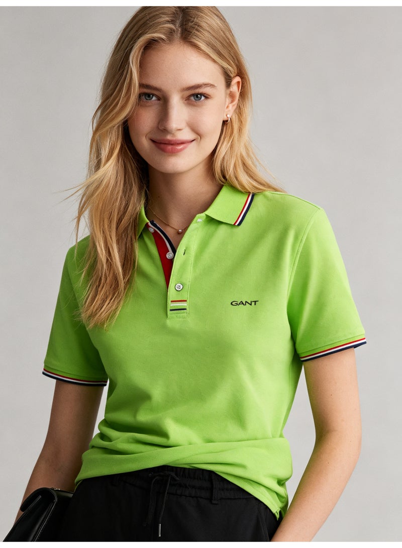 GANT Unisex Short Sleeve Polo Shirt, Casual Breathable Collared Top, Cyan **** - Image 5