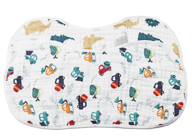 ShoppeWatch Muslin Burp Cloths Baby Burping Bibs 2-Pack Large 100% Cotton 6 Layers Absorbent Cloth Spit Up Dribble Rags BB22 - Image 2
