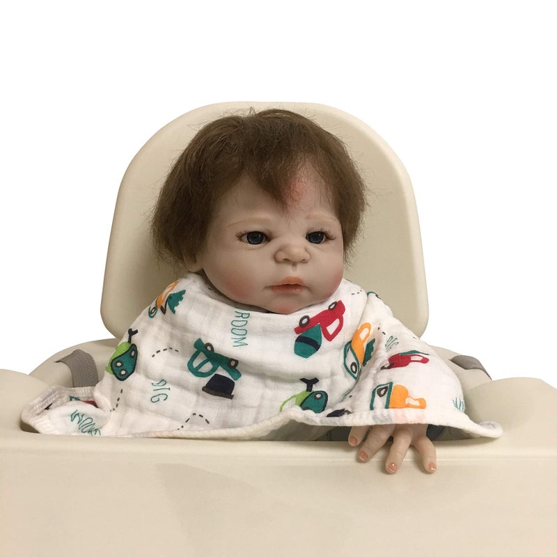 ShoppeWatch Muslin Burp Cloths Baby Burping Bibs 2-Pack Large 100% Cotton 6 Layers Absorbent Cloth Spit Up Dribble Rags BB22 - Image 4