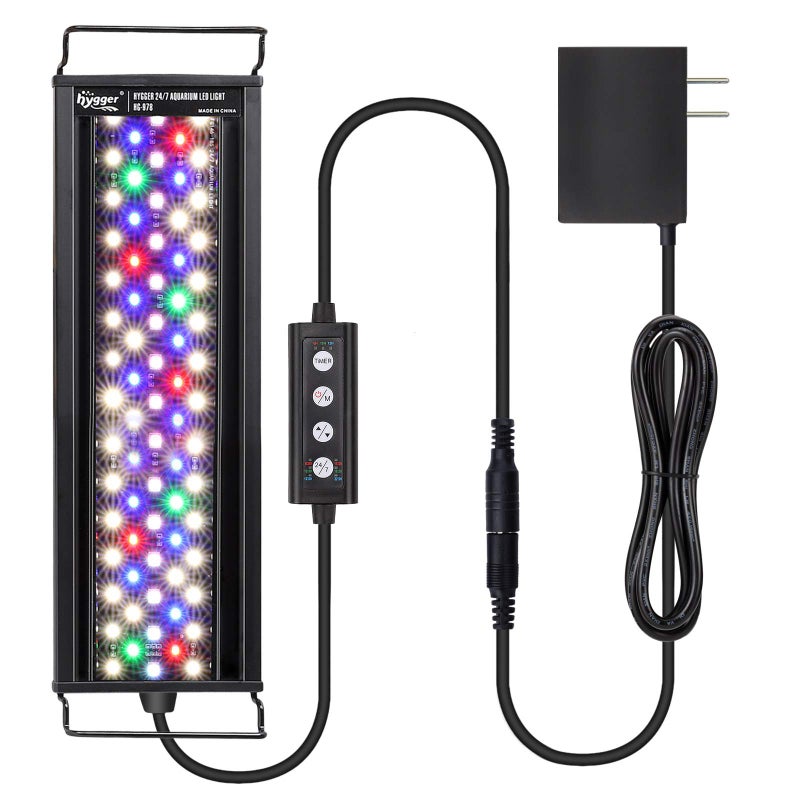 hygger Fish Aquarium LED Light, 14W 24/7 Lighting Sunrise-Daylight-Moonlight Mode DIY , Adjustable Timer/Brightness with Extendable Bracket 7 Colors for Planted Tank - Image 1