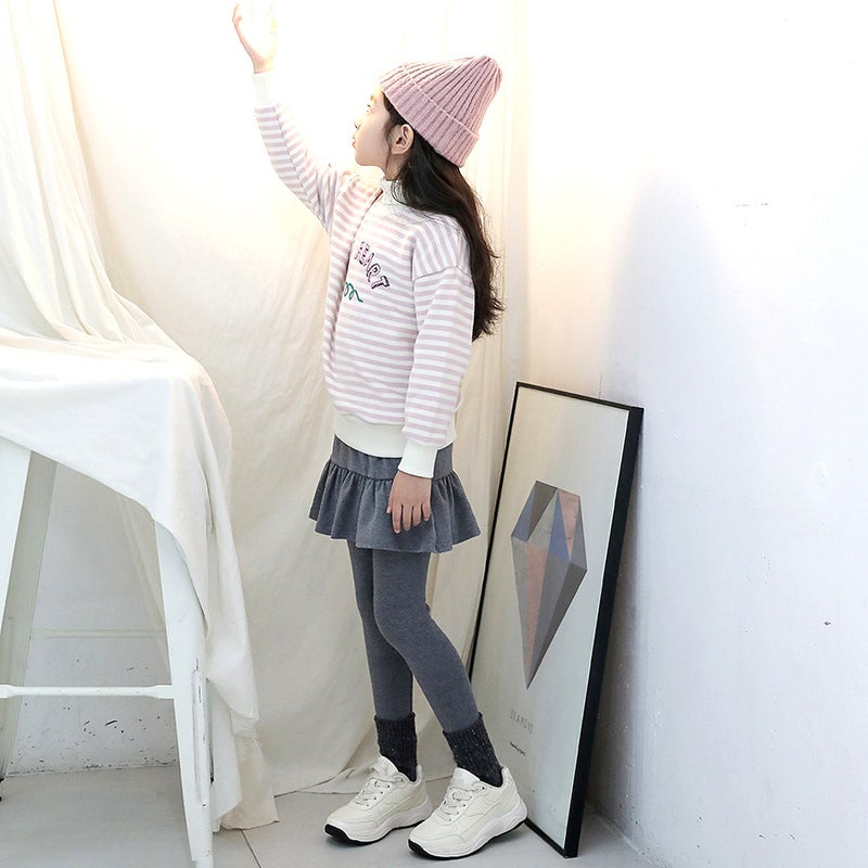 Girls Skirt Pants Fake Two Leggings Skirt Pleated Cotton Trousers In Big Children Korea Children'S Clothing - Image 5