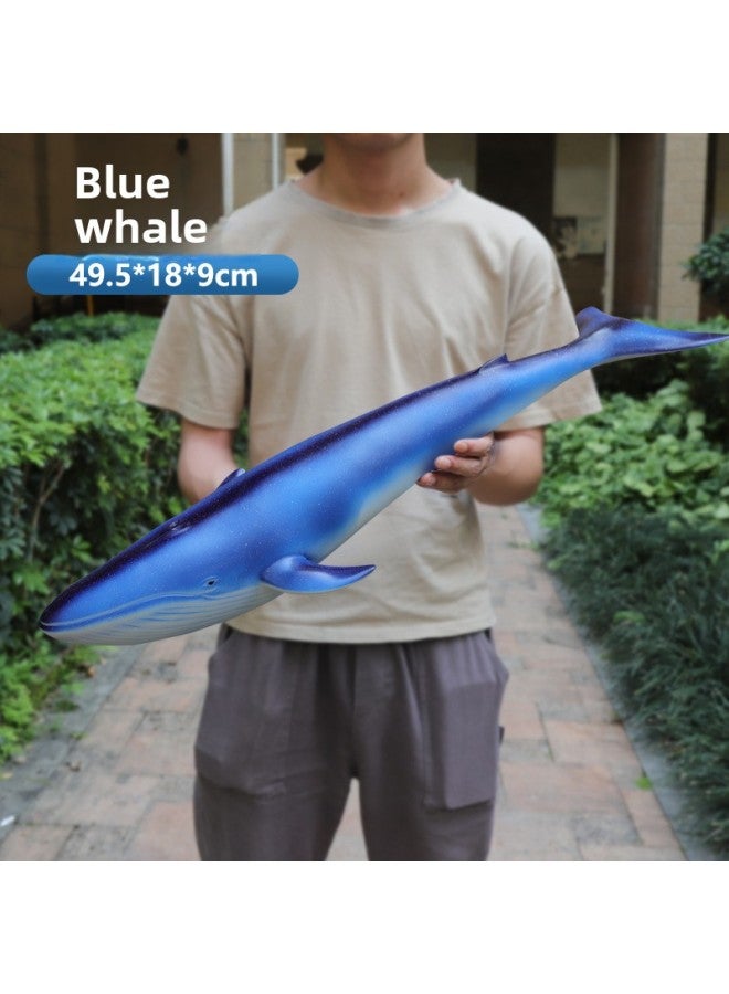 Dolphin Marine Animal Large Shark Toy Simulation Soft Rubber Children's Educational Toy Underwater World Whale Model-Color:【ocean】35cm Manatee - Image 3