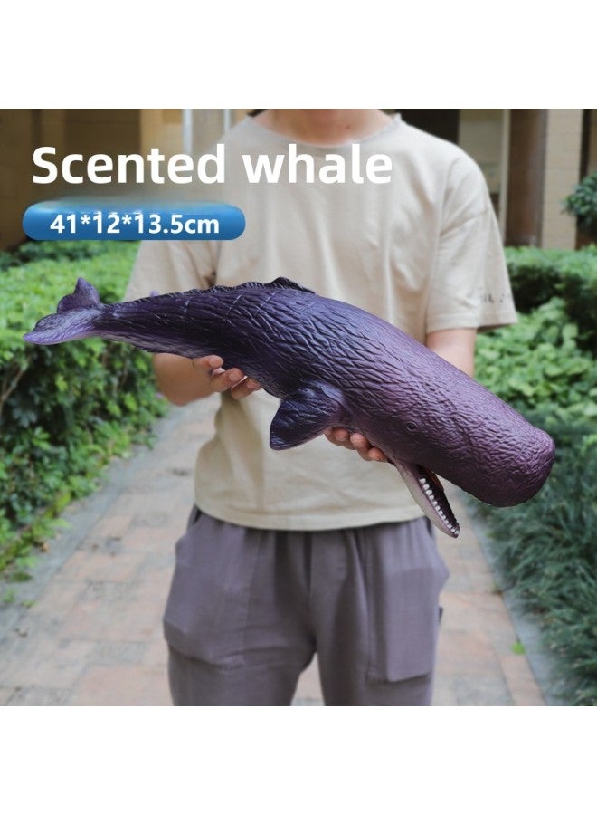 Dolphin Marine Animal Large Shark Toy Simulation Soft Rubber Children's Educational Toy Underwater World Whale Model-Color:【ocean】35cm Manatee - Image 4