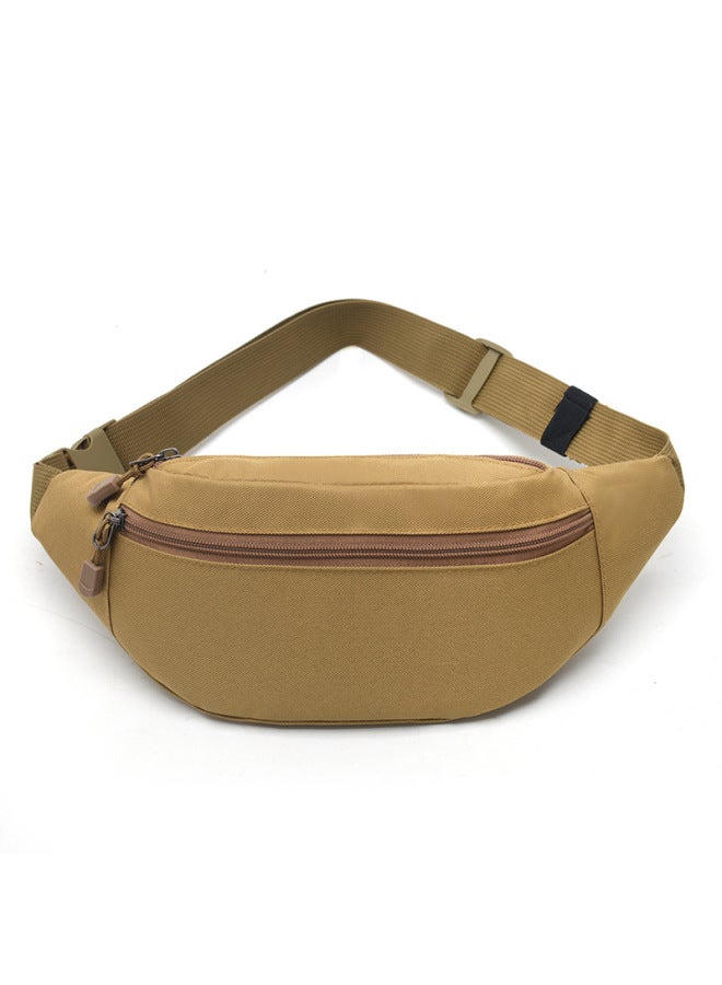 Generic OxFord Cloth Waterproof Outdoor Multi-Layer Sportswear Mobile Phone Waist Bag Men's Work Durable Crossbody Mountaineering Bag-Color:Ginger Yellow  - Image 1