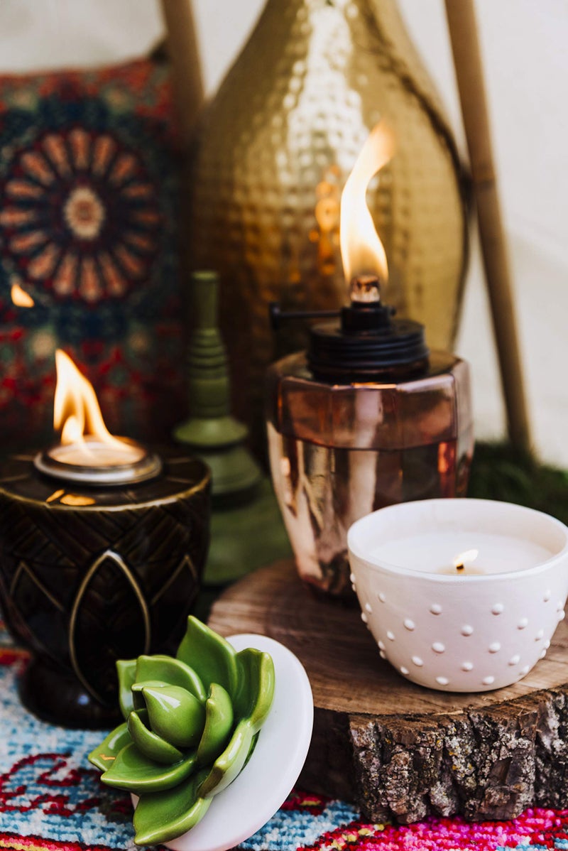 TIKI Adjustable Flame 64" Glass Torch – Pink Decorative Lighting for Outdoor Lawn, Patio & Garden | Includes Snuffer & Long-Lasting Wick | Weather-Resistant Design - Image 4