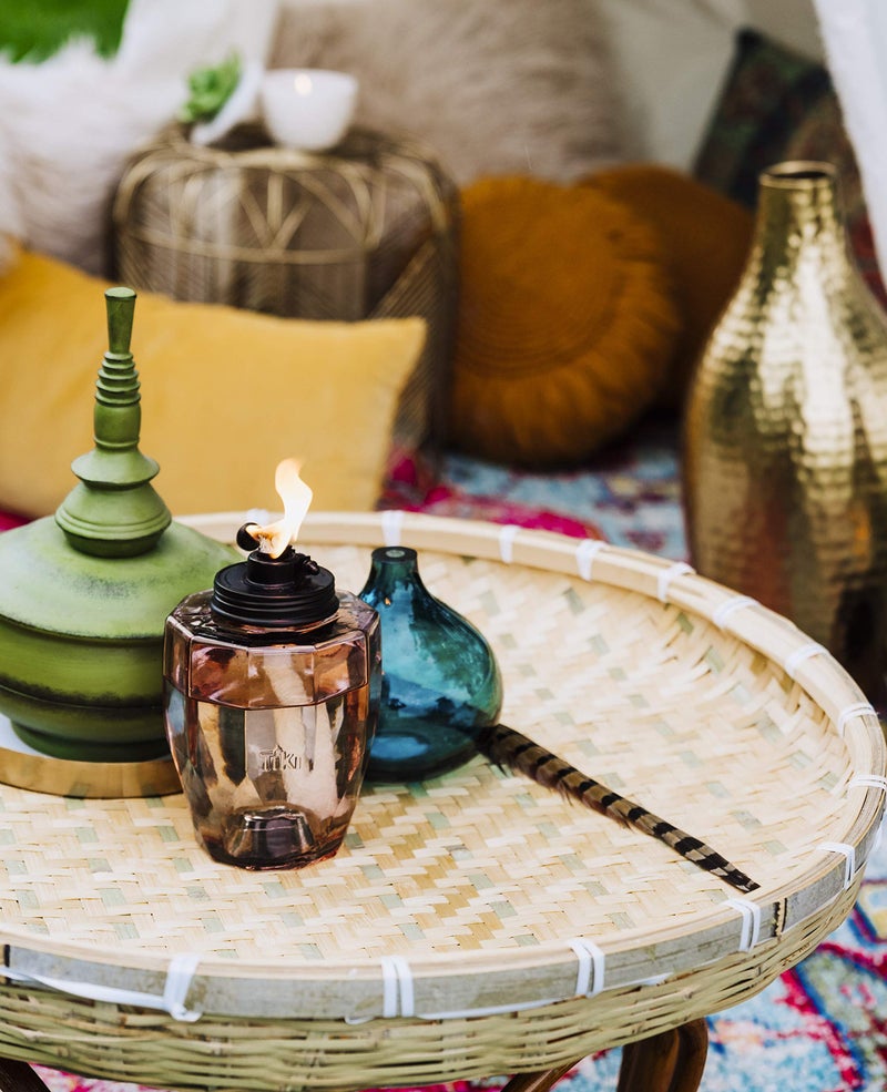 TIKI Adjustable Flame 64" Glass Torch – Pink Decorative Lighting for Outdoor Lawn, Patio & Garden | Includes Snuffer & Long-Lasting Wick | Weather-Resistant Design - Image 3