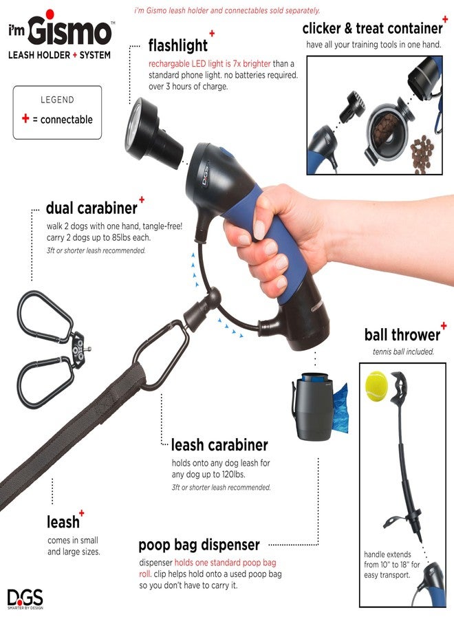 Dog Gone Smart Pet Products I'm Gismo Expandable Leash Handle System with Smooth and Sanitary Poop Bag Dispenser and Patented Rail System for Smoother and Safer Dog Walking - Image 4