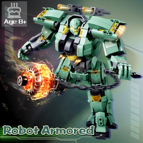 BDXEJV Transforming Robot Mech Building Block Sets Mech Toys for Kids Destroy Warrior City Soldier Mecha Model Action Mech Model Building Kit Cool Creative Robots Toys Gift for Teens Boys 542 PCS - Image 5