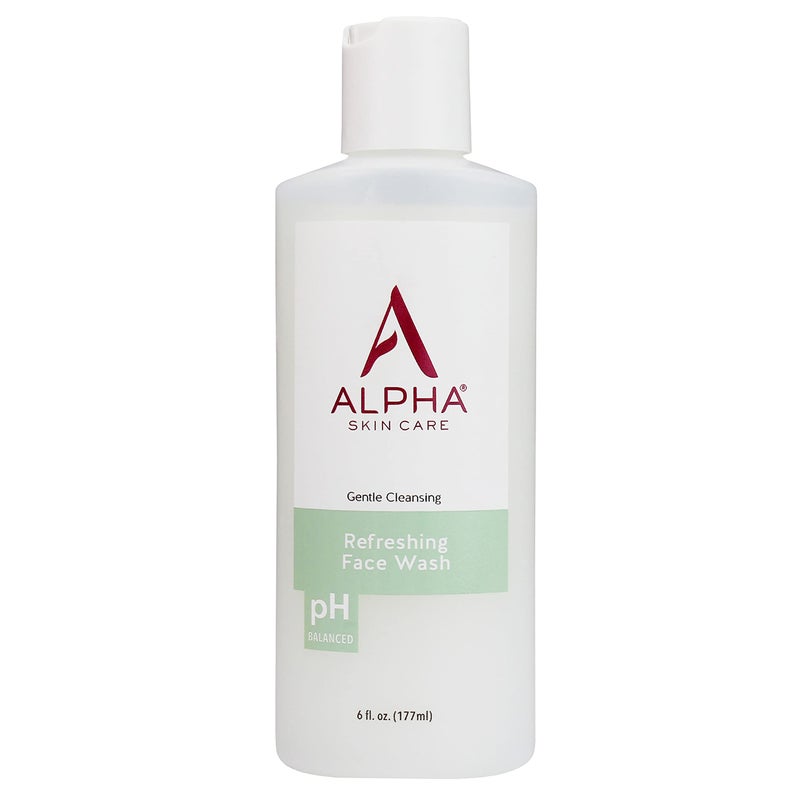 Alpha Skin Care Refreshing Face Wash, Gentle Soap-Free Formula, Citric AHA, Cleanses, Purifies, Tones & Restores pH, All Skin Types, Removes Make-Up & Oil, Anti-Aging Ingredients, 6 Oz - Image 1