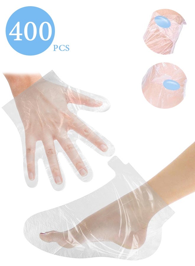 GIFT 400 Pieces Paraffin Wax Bath Liners Hands Feet No Leakage Plastic Hand Foot Covers Disposable Therapy Bags Spa Pedicure Accessories For Women Men  - Image 1