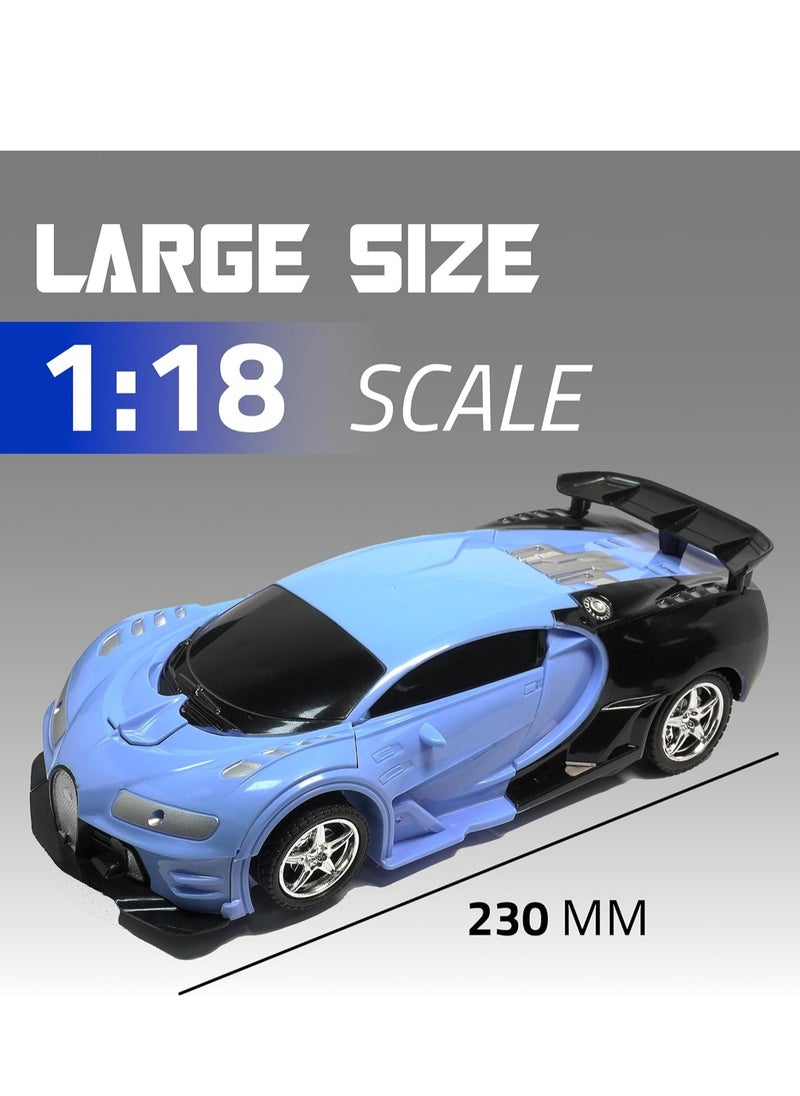 UniTrain Remote Control Transformer Deformation Car Bugatti 1:18 - Drift RC Car Robot with Lights, Sounds, Soft Grip Tires, 360 Degree Turning Toys for Boys Age 4-7-8 - Birthday & Hobby Gift for Toddlers  - Image 3