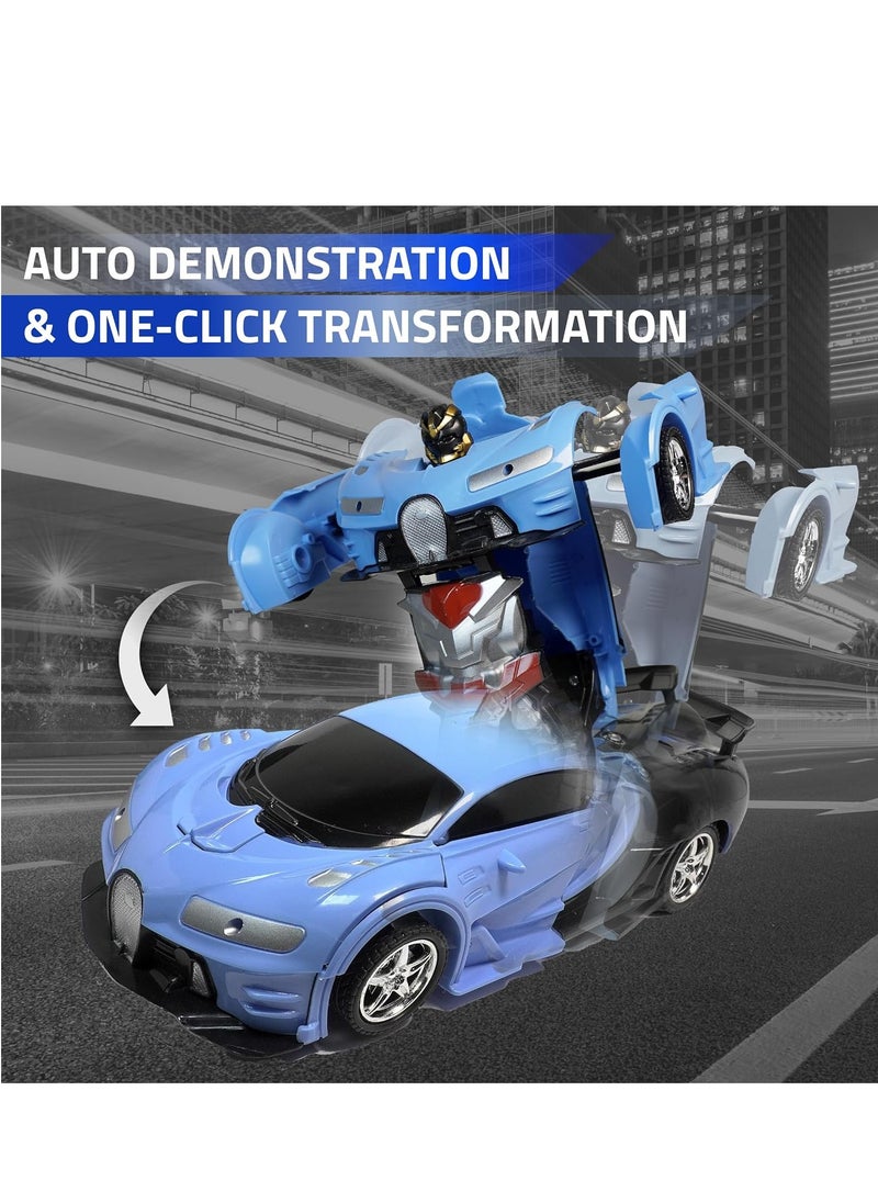 UniTrain Remote Control Transformer Deformation Car Bugatti 1:18 - Drift RC Car Robot with Lights, Sounds, Soft Grip Tires, 360 Degree Turning Toys for Boys Age 4-7-8 - Birthday & Hobby Gift for Toddlers  - Image 4