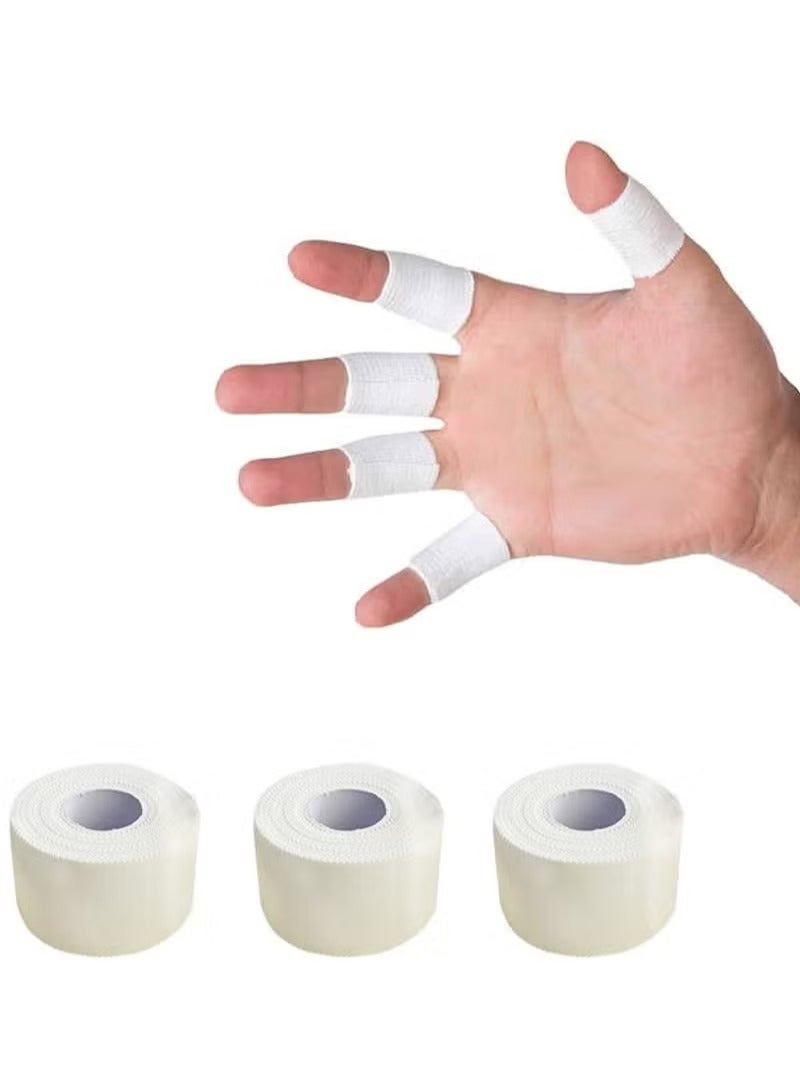 3-Roll Zinc Oxide Tape, Breathable Wrist Finger Strapping Tape Cohesive Bandage Flexible- 2.5cm X 10m - Image 1