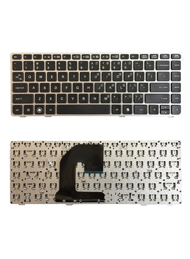 erorex US Version Keyboard with Silver Frame for HP EliteBook 8470B 8470P 8470 8460 8460p 8460w ProBook 6460 6460b 6470 - Image 1