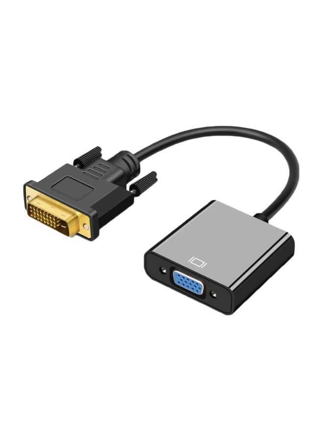 محول من DVI 24+1 ذكر إلى VGA أنثى ب15 دبوس أسود - Image 1