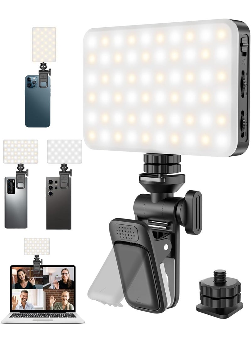 Portable 120 LED Selfie Light with Clip & Tripod Adapter – Rechargeable 3000mAh – CRI 95+ – 3 Light Modes – Ideal for Video Calls, Makeup, and Live Streaming - Image 1