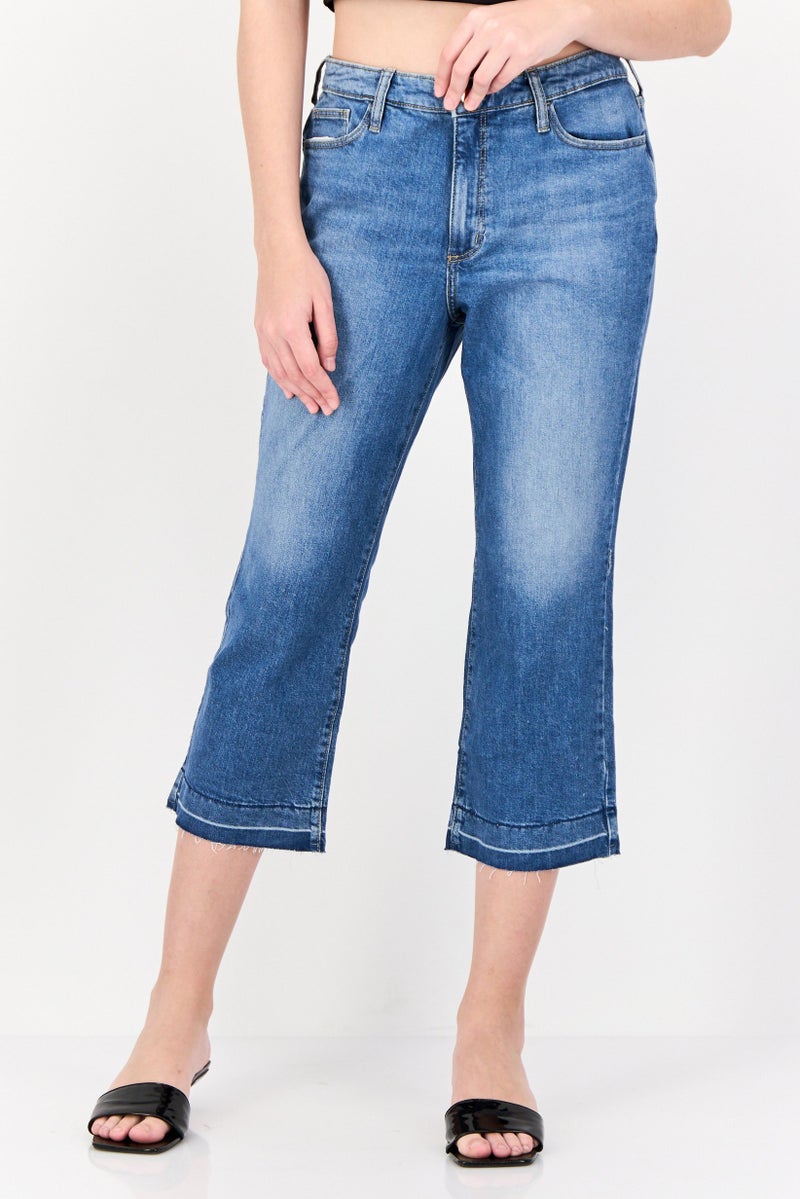 Universal Thread Women Bootcut Fit Washed Stretchable Short Inseam Jeans, Blue  - Image 1