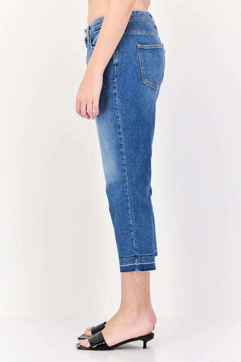 Universal Thread Women Bootcut Fit Washed Stretchable Short Inseam Jeans, Blue  - Image 3