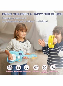 KASTWAVE Electronic Musical Toy Handheld Guitar for Children Lights and Sounds Kids Guitar Toy with Plays Music Drum Piano Violin Trumpet Play Guitar Smart Music Enlightenment Multifunctional Guitar  - Image 2