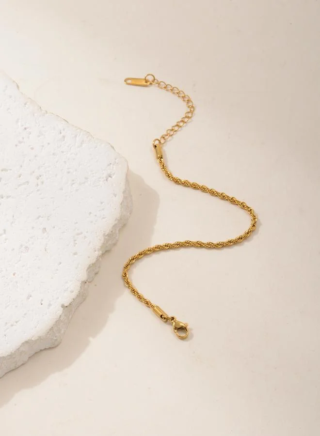 Take Two Gold Tone Rope Chain Bracelet