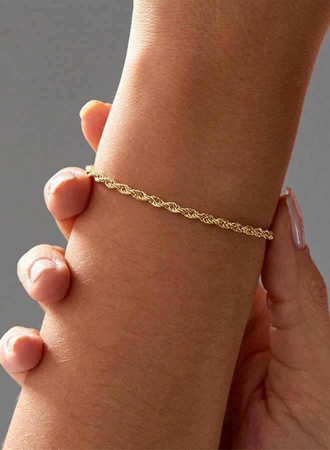 Take Two Gold Tone Rope Chain Bracelet
